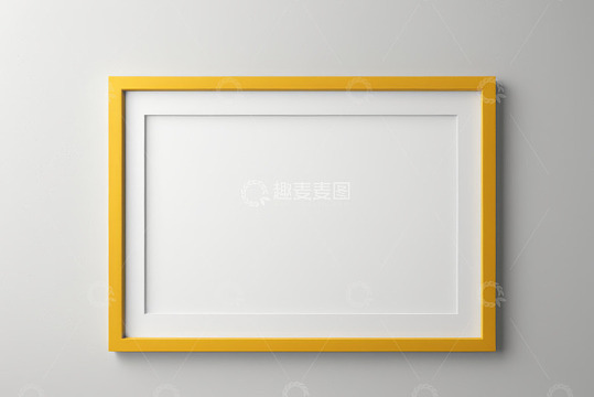 白色背景上的黄色相框素材