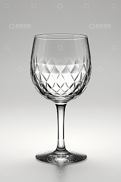 透明花纹高脚玻璃酒杯