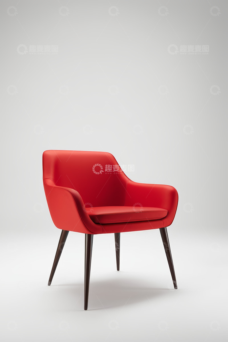 高清大图下载【趣麦麦图】红色现代设计单人沙发
