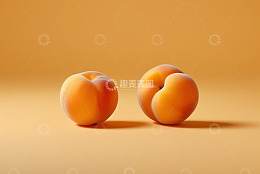 两个鲜桃静物特写