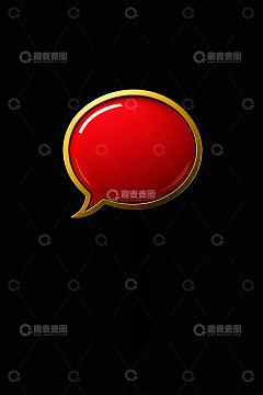 红色金色对话气泡图形素材