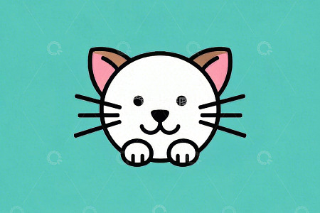 卡通小猫头像素材