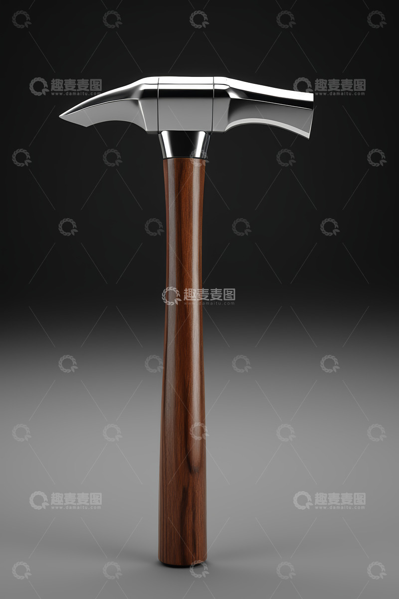 高清大图下载【趣麦麦图】金属锤子木质手柄特写