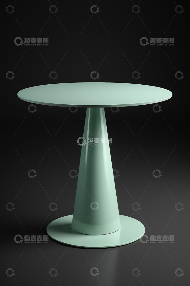高清大图下载【趣麦麦图】浅绿色现代简约圆形桌