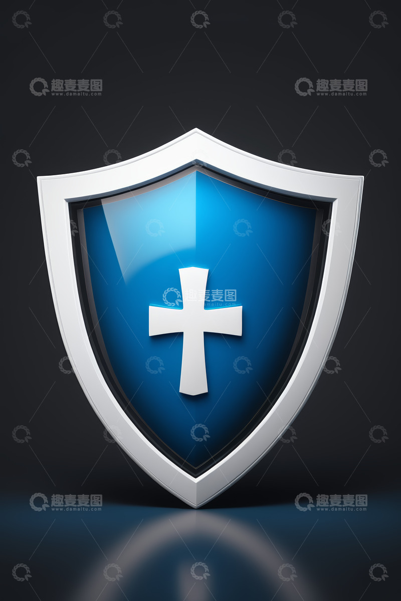 高清大图下载【趣麦麦图】蓝色盾牌标志