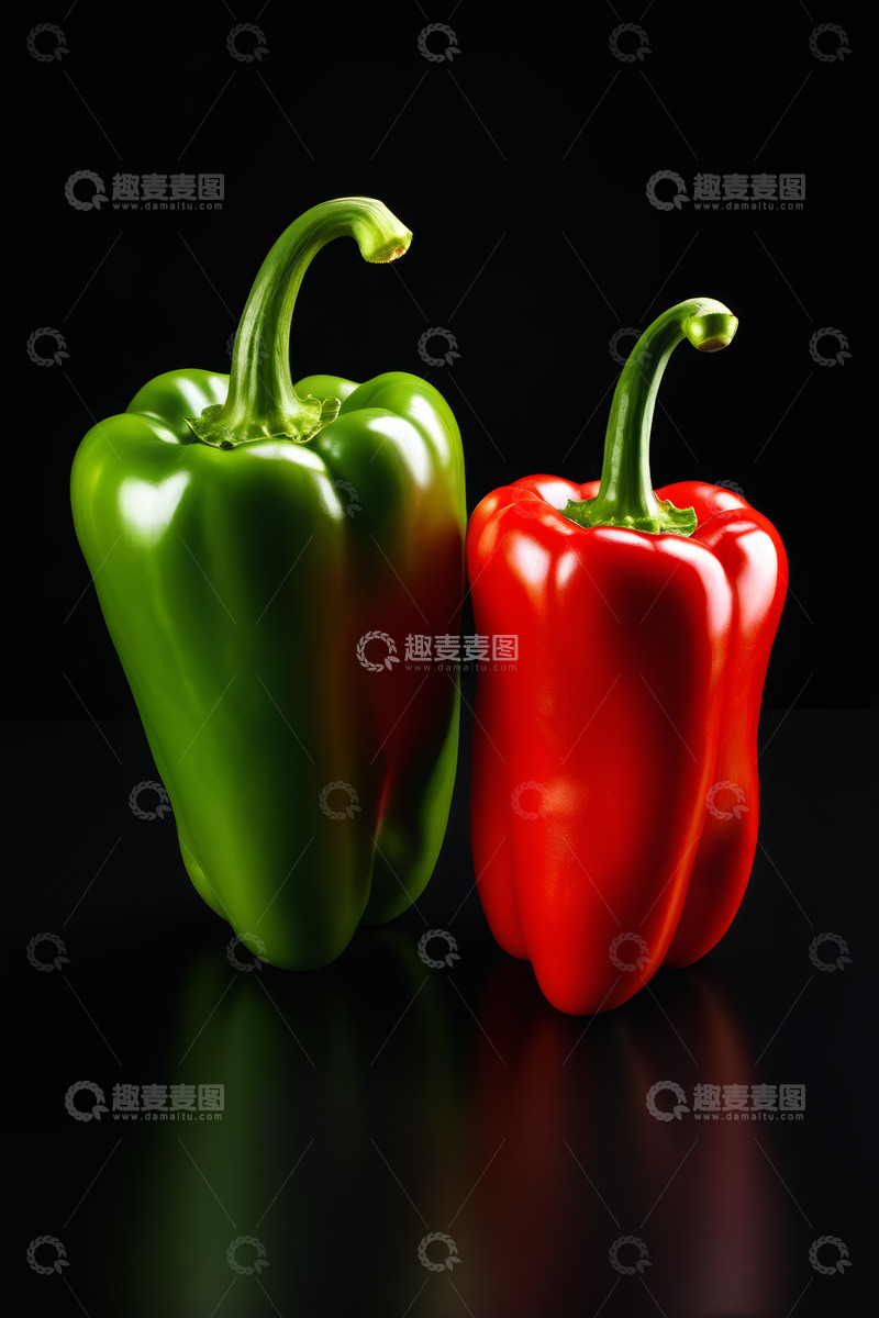 高清大图下载【趣麦麦图】红绿彩椒静物特写