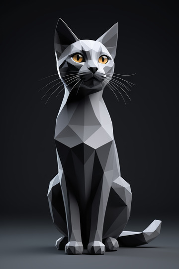 低多边形风格猫咪设计图