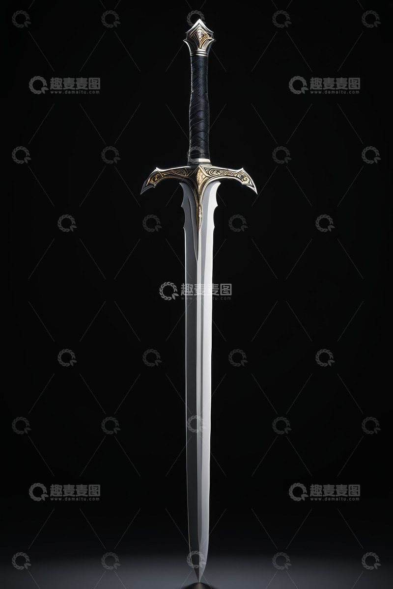 高清大图下载【趣麦麦图】中世纪装饰剑特写