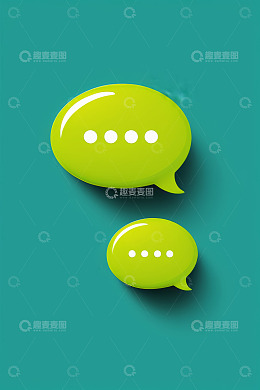 绿色对话气泡插图素材