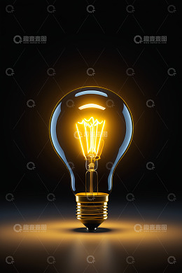 发光的复古钨丝灯泡