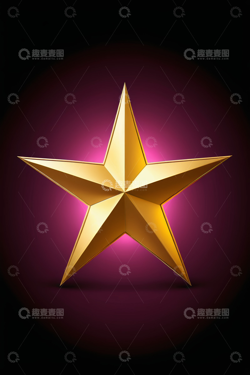 高清大图下载【趣麦麦图】金色五角星发光装饰素材