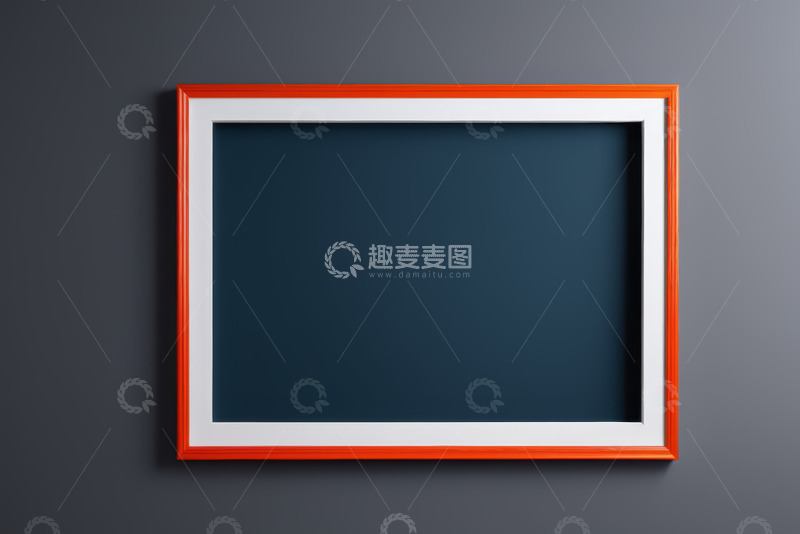 高清大图下载【趣麦麦图】灰色背景上的橙色边框相框