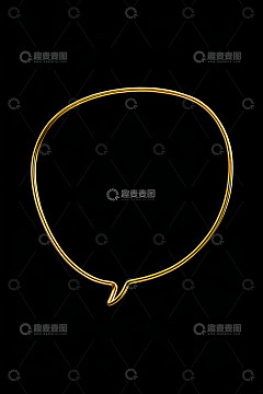 黑色背景金色线条对话气泡