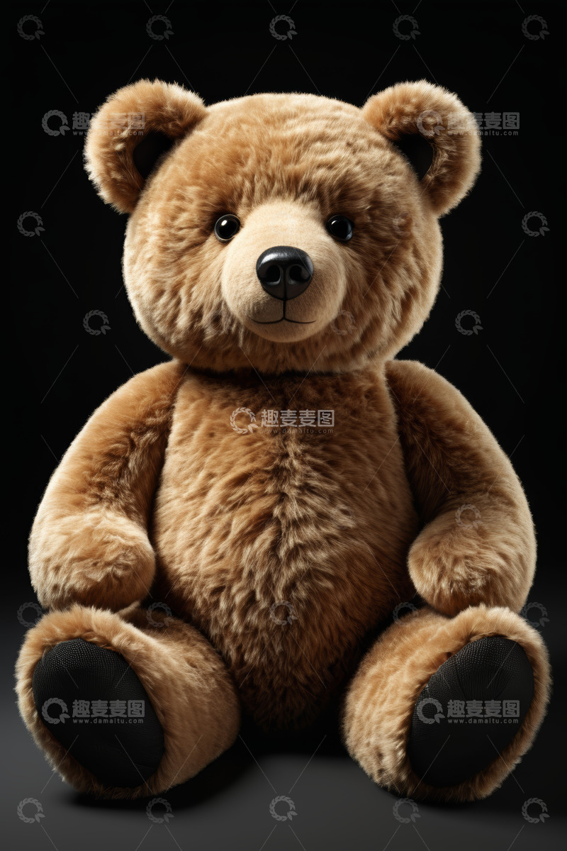 高清大图下载【趣麦麦图】棕色泰迪熊毛绒玩具特写