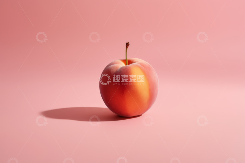 高清大图下载【趣麦麦图】粉色背景上的新鲜桃子