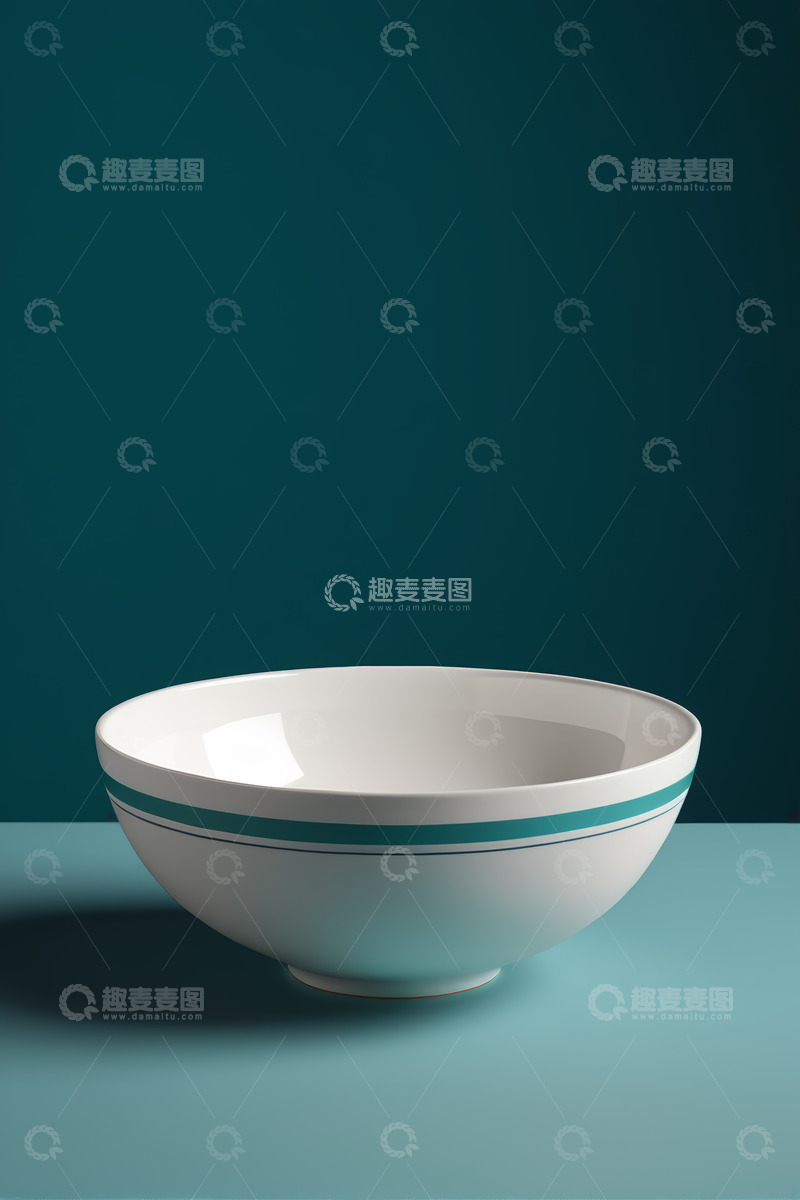 高清大图下载【趣麦麦图】白色带蓝纹碗静物展示