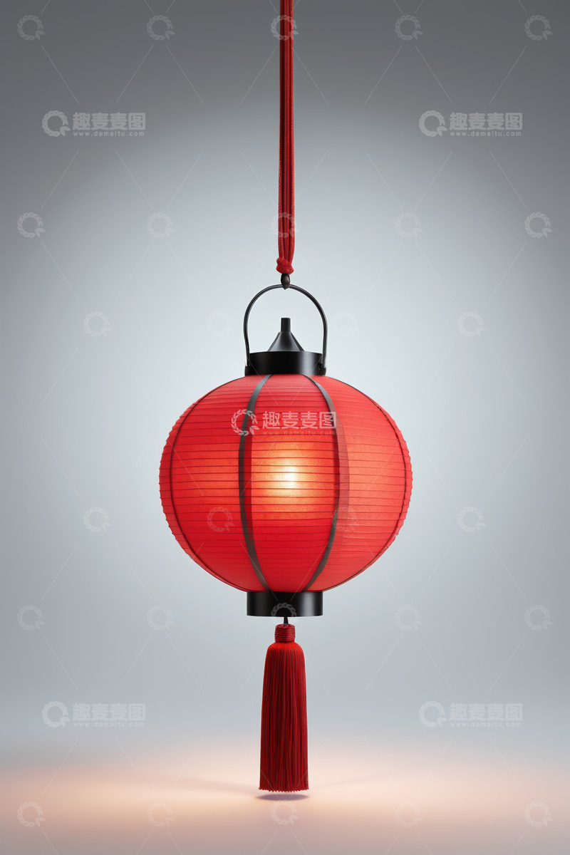 高清大图下载【趣麦麦图】悬挂的中式红色灯笼
