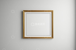 墙上金色空白画框