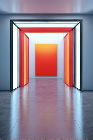 现代艺术展厅通道场景