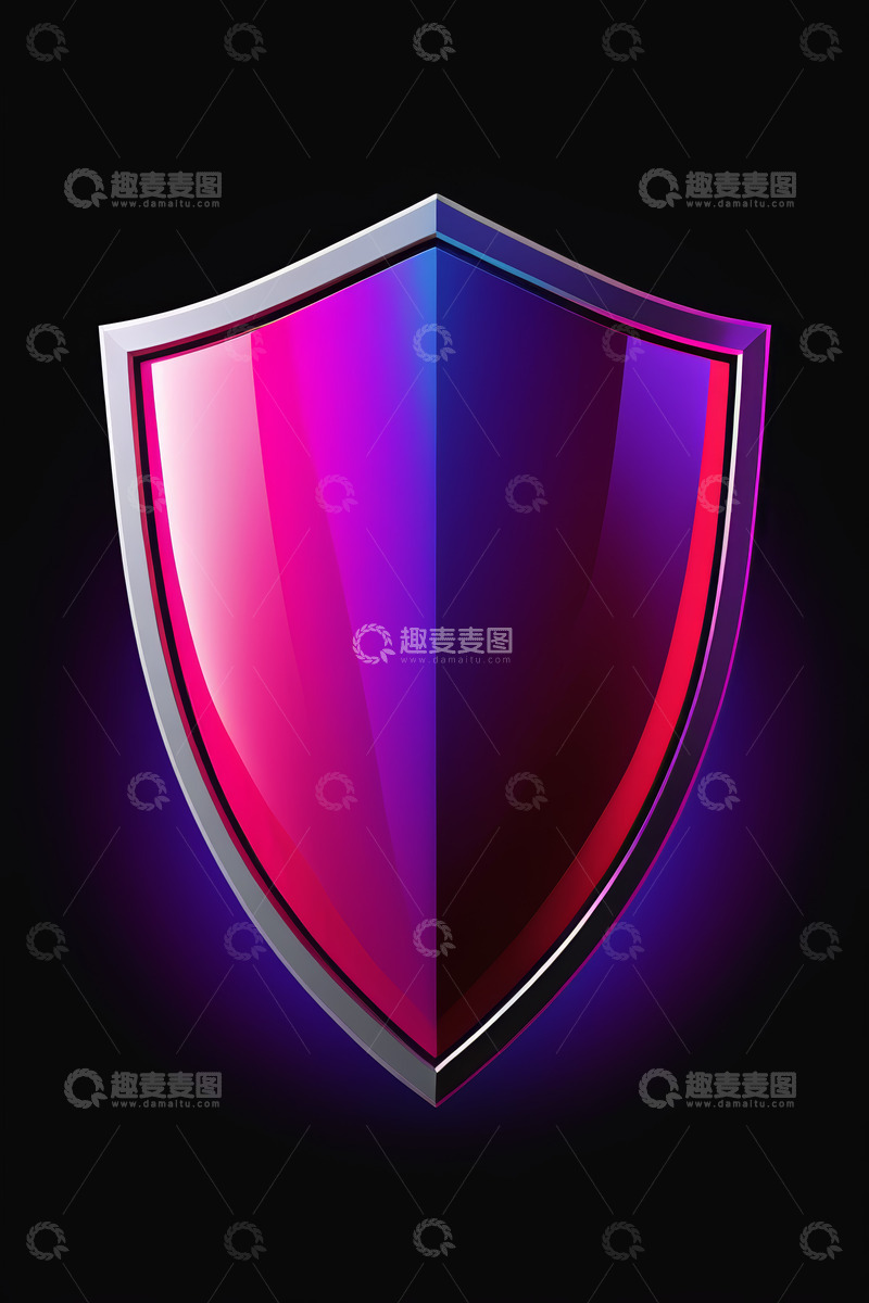 高清大图下载【趣麦麦图】渐变色彩盾牌设计素材