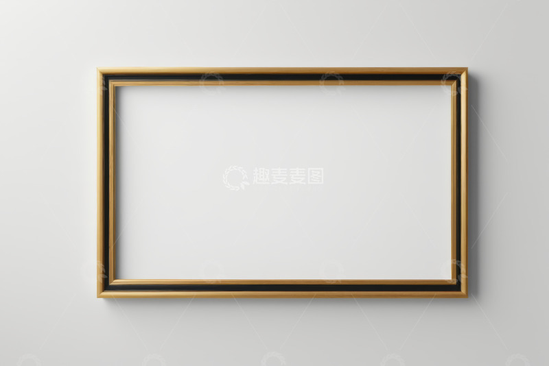 高清大图下载【趣麦麦图】墙上金色装饰画框架