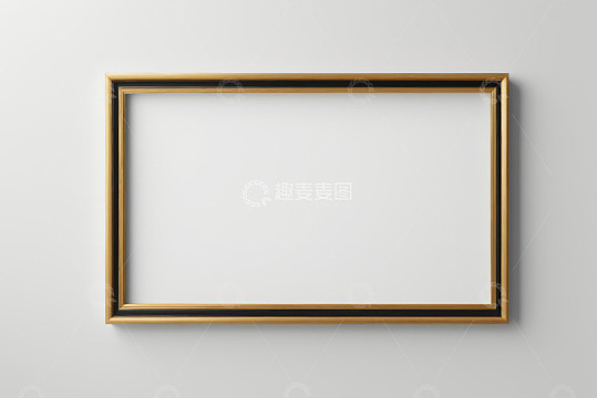 墙上金色装饰画框架