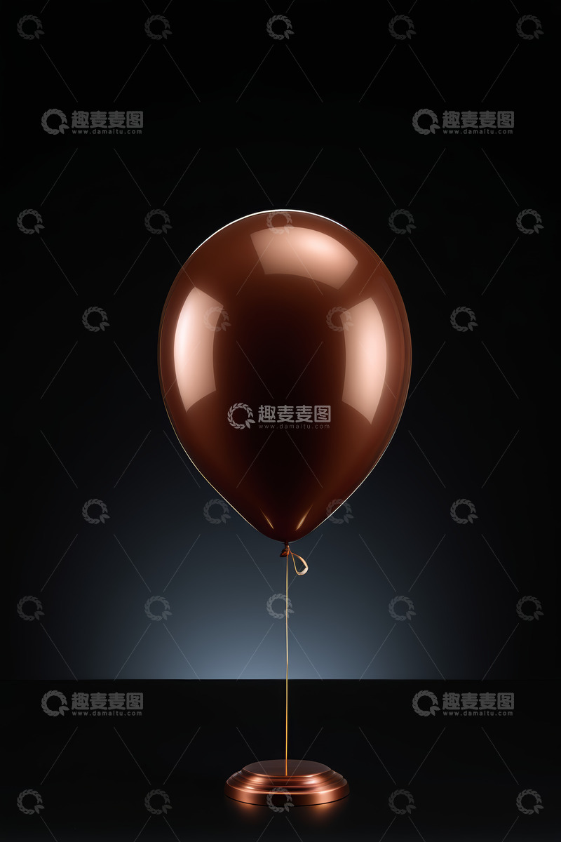 高清大图下载【趣麦麦图】金属质感棕色气球特写