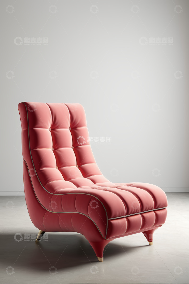 高清大图下载【趣麦麦图】粉色现代风格单人沙发