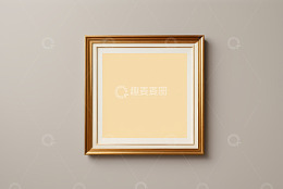 墙上金色画框装饰素材