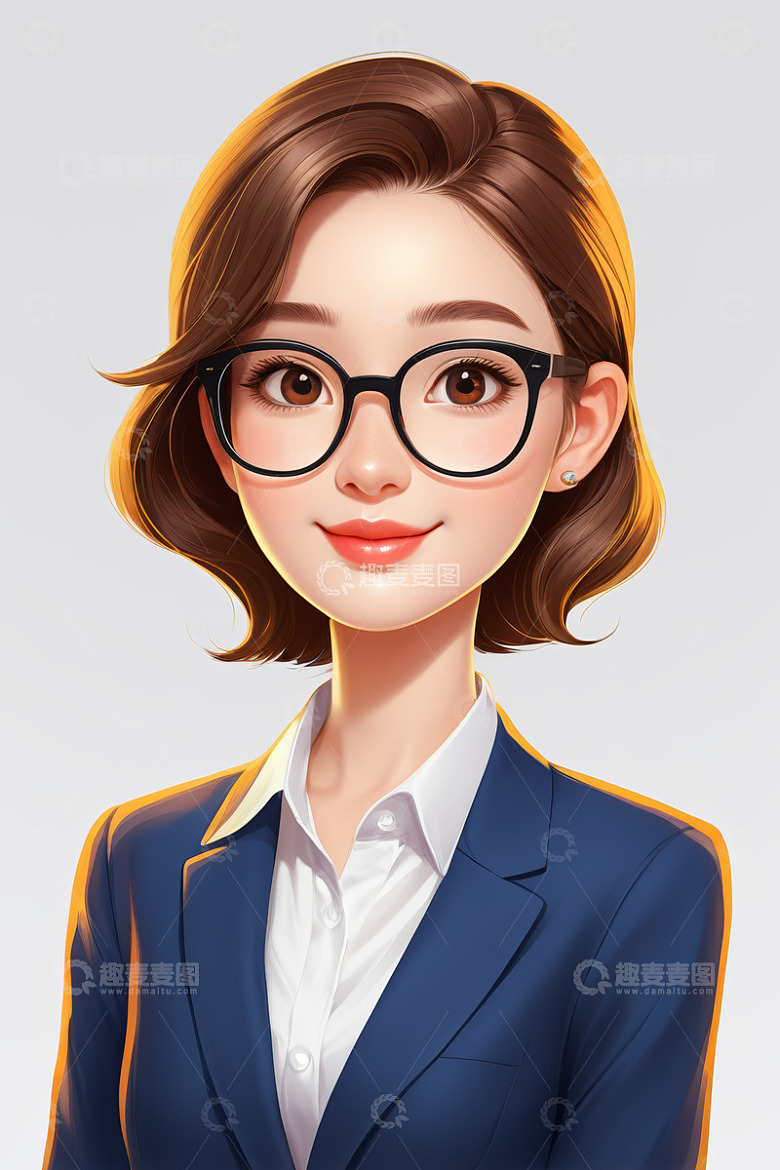 职业女性卡通肖像