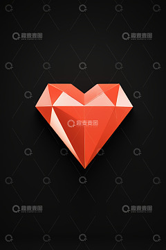 红色心形几何图形