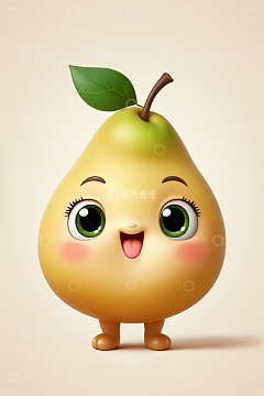 卡通梨子角色可爱形象