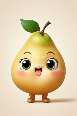 卡通梨子角色可爱形象