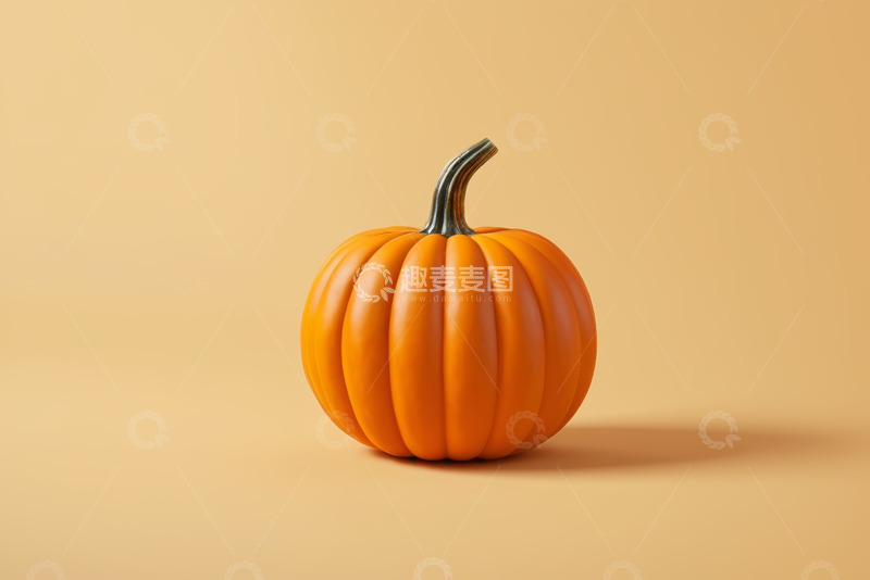 高清大图下载【趣麦麦图】橙色背景上的南瓜静物