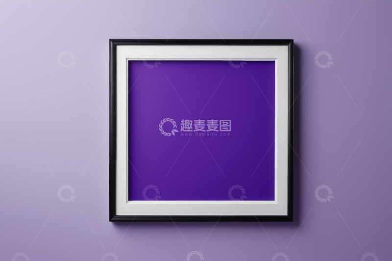 高清大图下载【趣麦麦图】紫色背景上的黑色边框画框