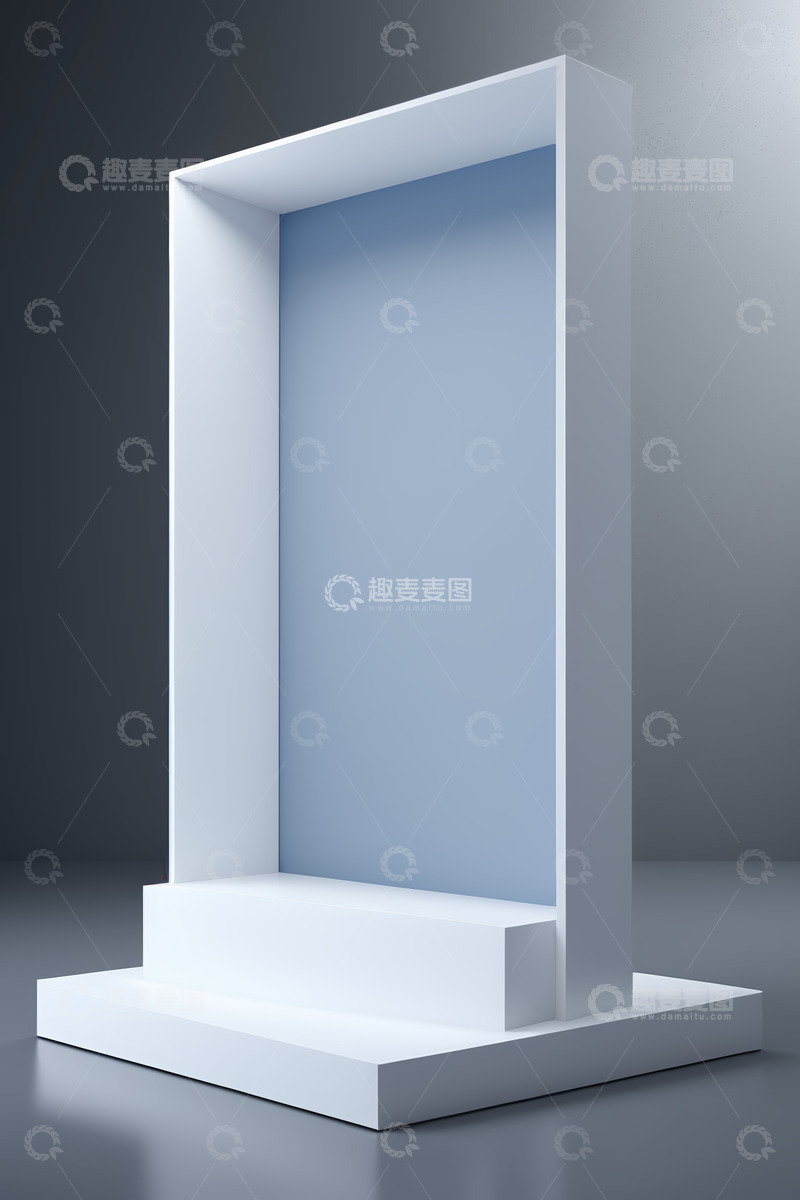 高清大图下载【趣麦麦图】白色现代展示台设计素材