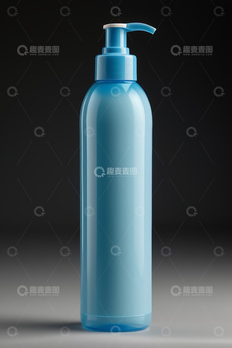 高清大图下载【趣麦麦图】蓝色按压瓶化妆品容器