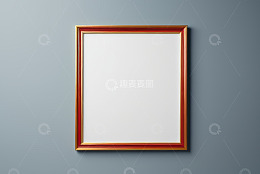 灰色背景上的红色金边装饰画框