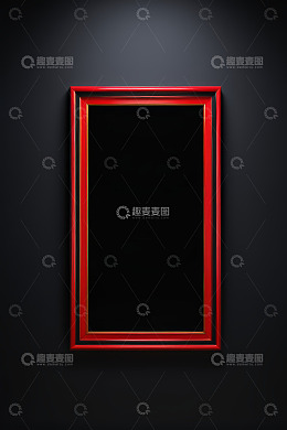 黑色背景上的红色装饰画框架