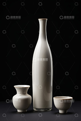 白色陶瓷瓶罐组合静物
