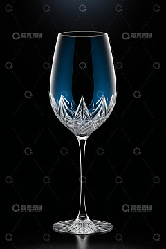 透明雕花高脚玻璃酒杯