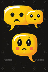 黄色表情符号对话框图案
