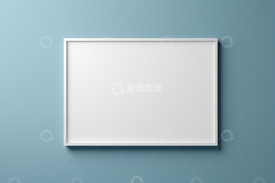 蓝色背景白色相框