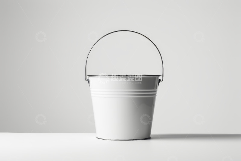 高清大图下载【趣麦麦图】白色金属提桶静物特写
