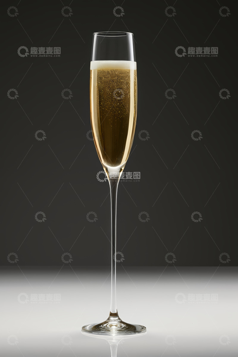 高清大图下载【趣麦麦图】高脚杯中的起泡酒特写