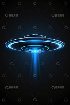 科幻风格宇宙飞船悬浮画面