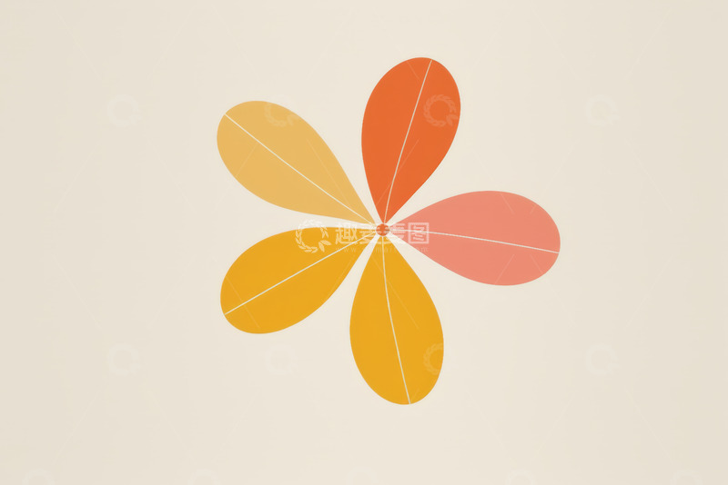 高清大图下载【趣麦麦图】简约多彩花朵图形设计素材