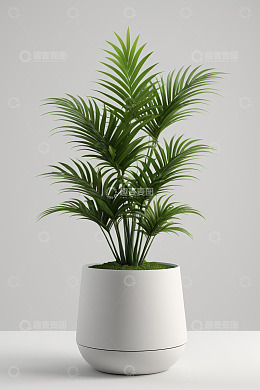 白色花盆中的绿色盆栽植物