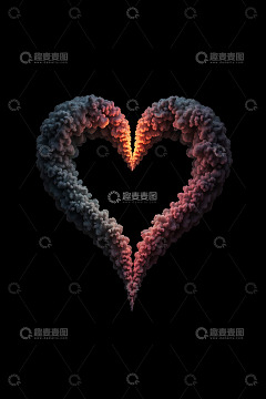 心形烟雾浪漫背景素材