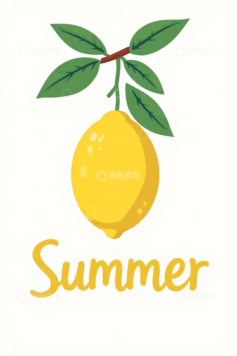 高清大图下载【趣麦麦图】夏日柠檬插画素材